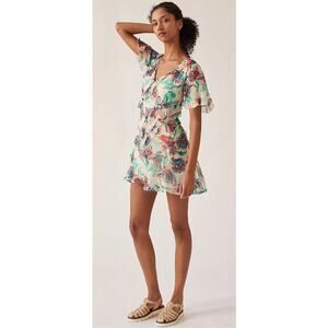 by anthropologie sleeveless ruffled a-line mini dress Sleeveless Ruffled A-Line Mini Dress by Anthropologie in Blue, Size: XL